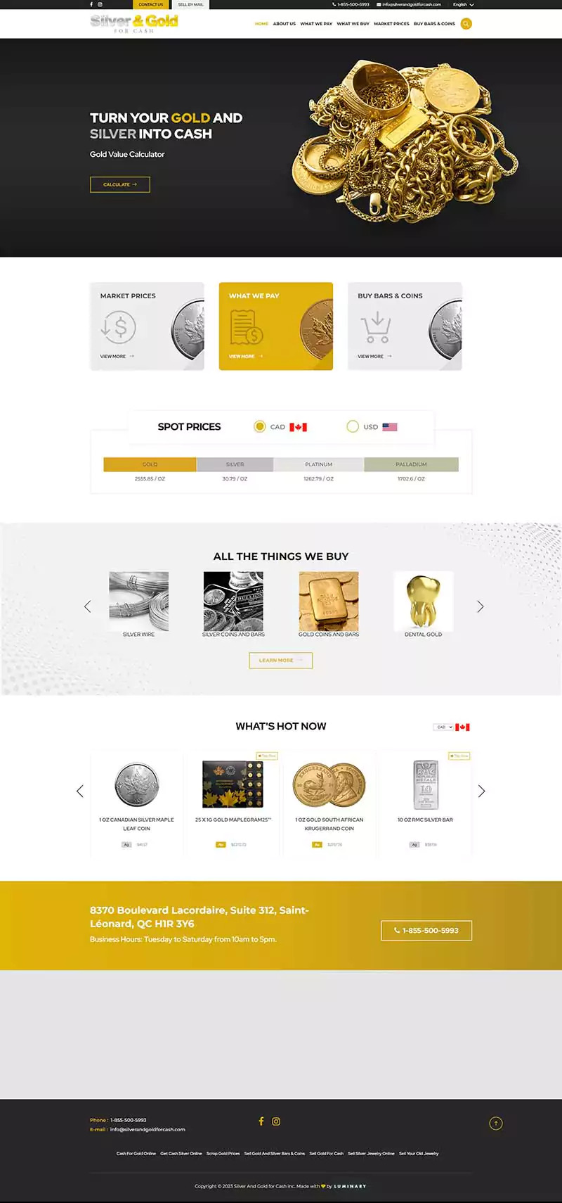 How a Montreal Gold Buyer Grew Website Leads by 315% in 6 Months